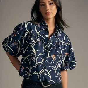 Maeve by Anthropologie “The Zooey” Bubble Sleeve Blouse